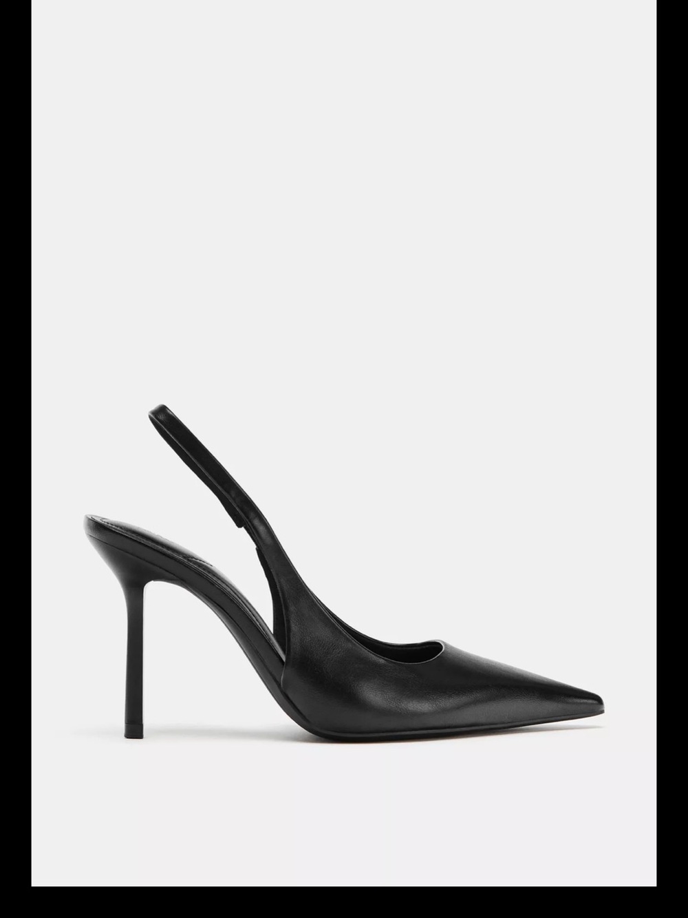 Zara Black Pointed Slingback Stiletto Heel
